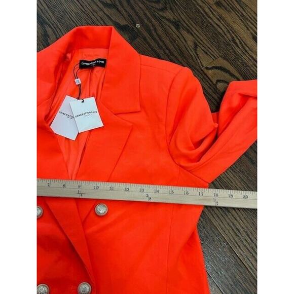 Generation Love Leighton Crepe Blazer Jacket Double Breasted Papaya Small NEW - Picture 6 of 11
